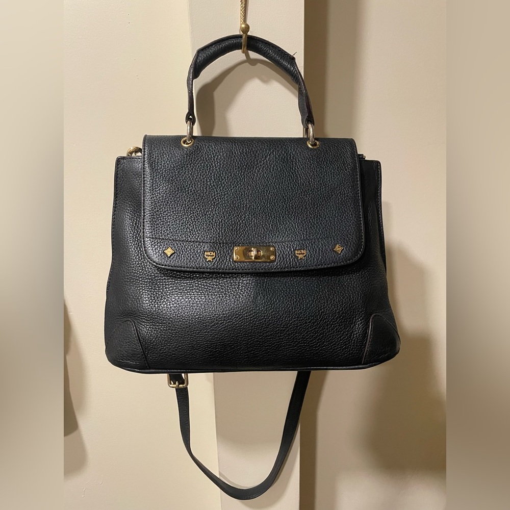 NWT MCM Top Learher Handle Bag WITH STRAP AND bag